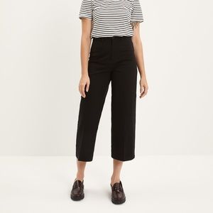 Frank and Oak cropped wide leg pants in black